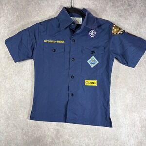 Boy‎ Scouts of America Shirt Kids Youth Small Blue Cub Scout Lion Bobcat Uniform